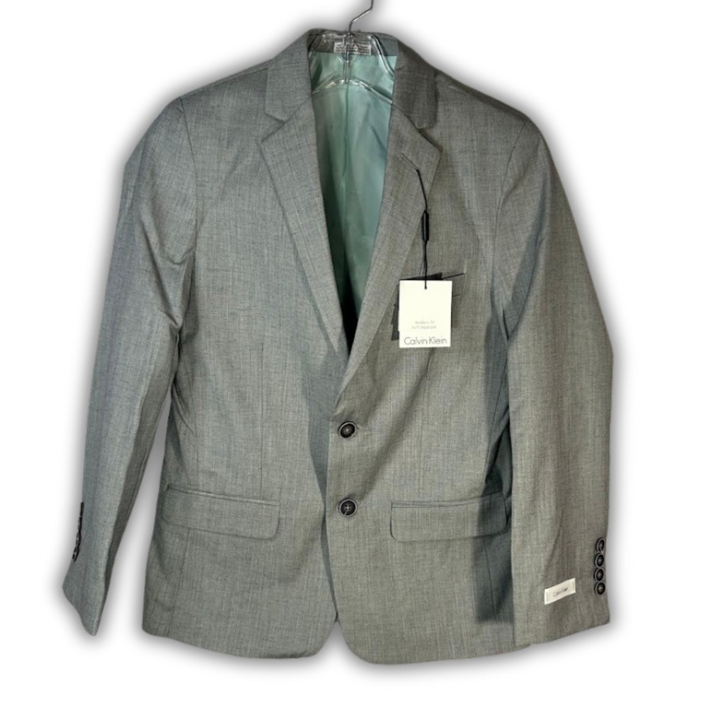 Calvin Klein Kids Boys Grey Modern Fit Suit‎ Separate Blazer Jacket Size 12